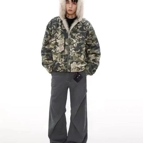 Street Zipper Hoodie - Camouflage Y2K Hip Hop Gothic Coat
