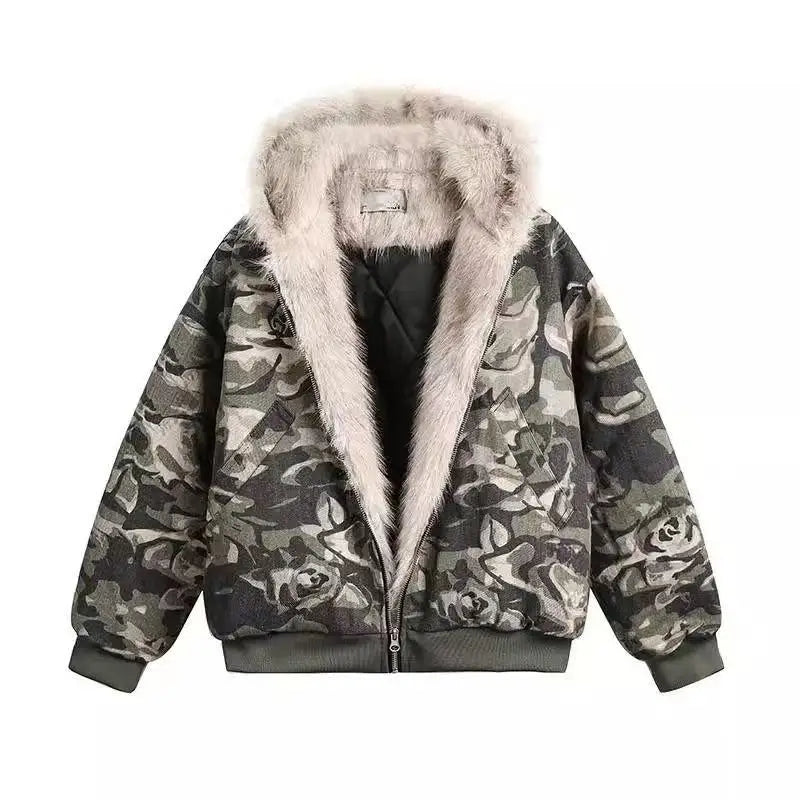 Street Zipper Hoodie - Camouflage Y2K Hip Hop Gothic Coat