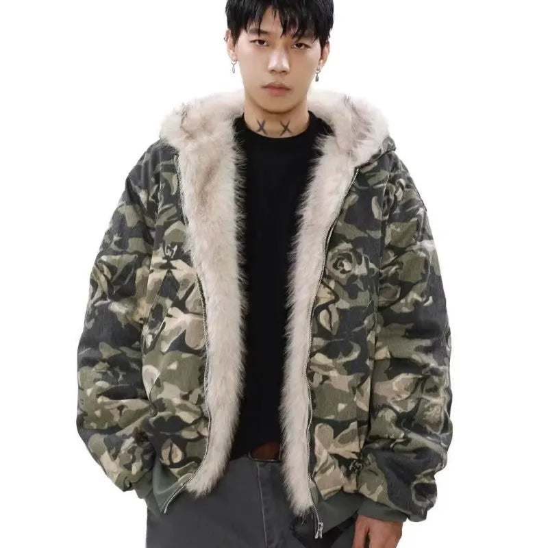 Street Zipper Hoodie - Camouflage Y2K Hip Hop Gothic Coat